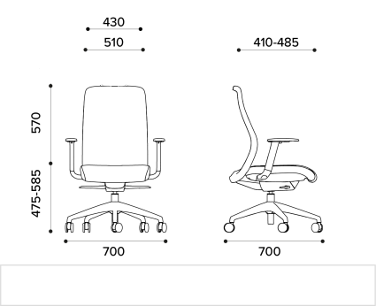 EV Grey Ergonomic Task Chair